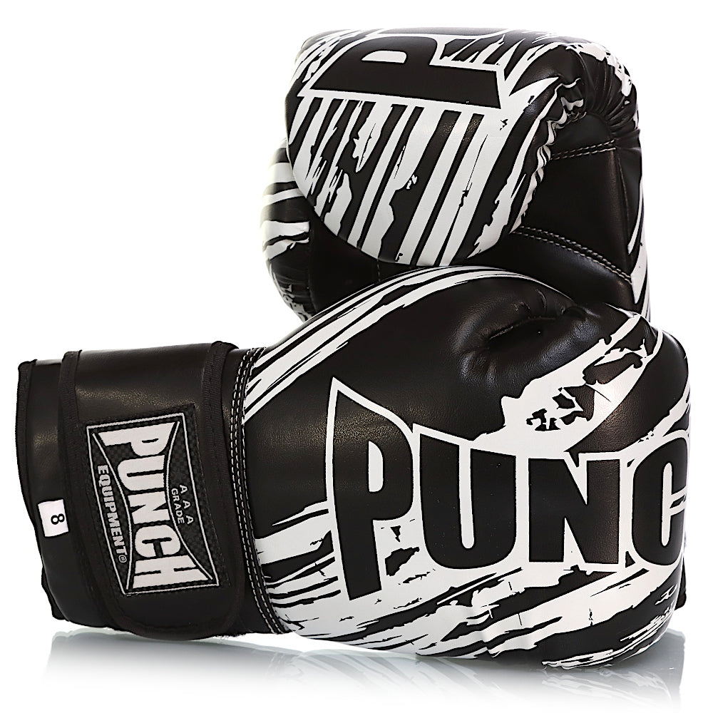 PUNCH EQUIPMENT BOXING GLOVES - Youth (8-14yo) - 8oz - BLACK