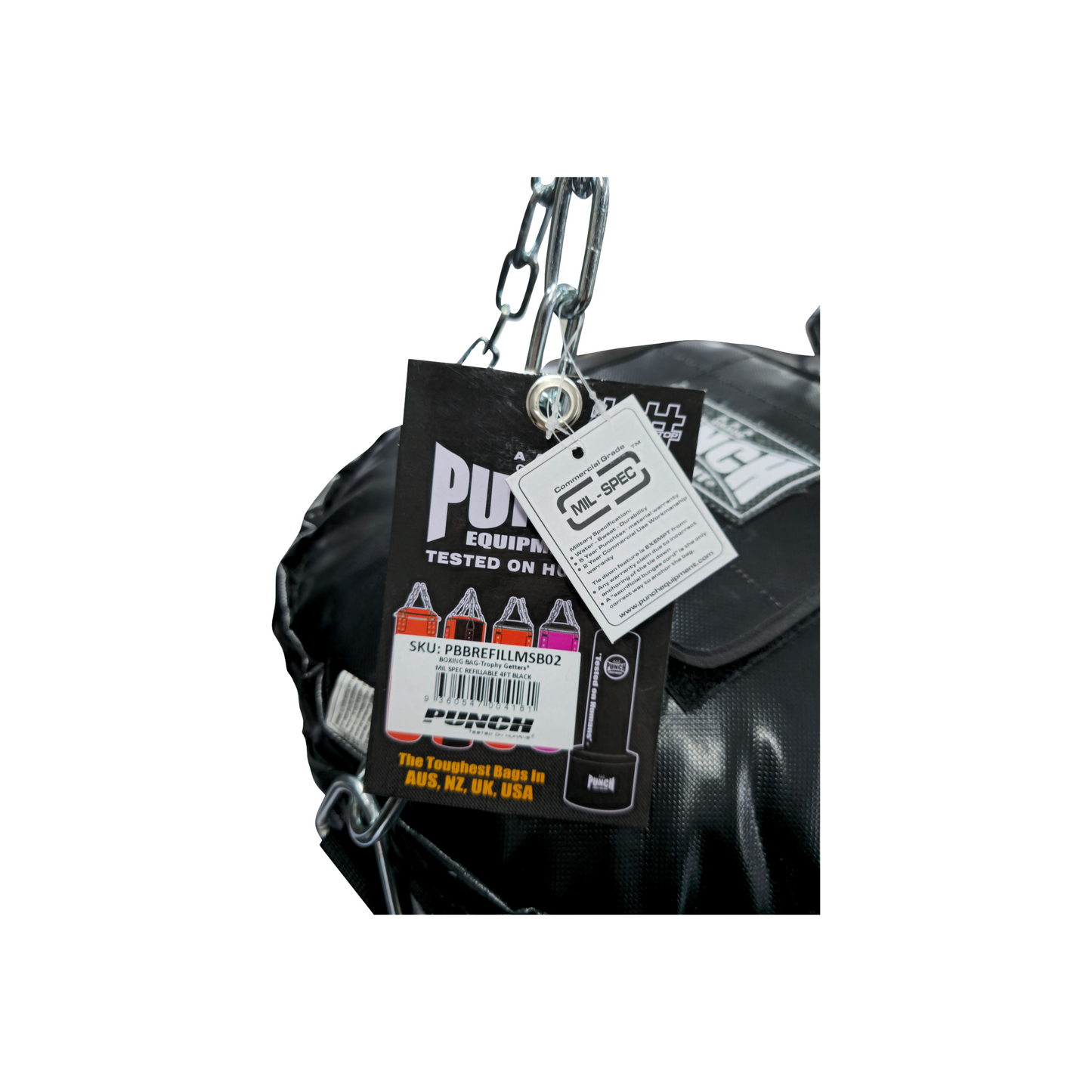 BOXING BAG - Trophy Getters® MIL SPEC®  - REFILLABLE - 5FT - BLACK