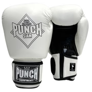 BOXING GLOVES - Siam™ - LEATHER - WHITE - 16OZ PUNCH EQUIPMENT