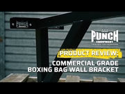 BOXING BAG WALL BRACKET - COMMERCIAL GRADE - BLACK - PUNCH EQUIPMENT