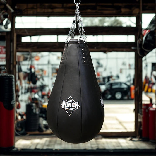 PUNCH EQUIPMENT BOXING BAG - Black Diamond™ - TEAR DROP - 4FT - EMPTY